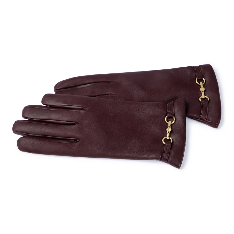 Isabel Bernard Honoré Marcelia bordeauxrote Lederhandschuhe aus Ziegenleder IB67001-352-6.5