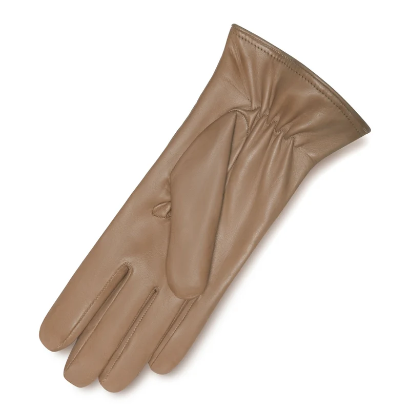 Isabel Bernard Honoré Rosette Taupe Ziegenfell Leder Handschuhe IB67002-378-7
