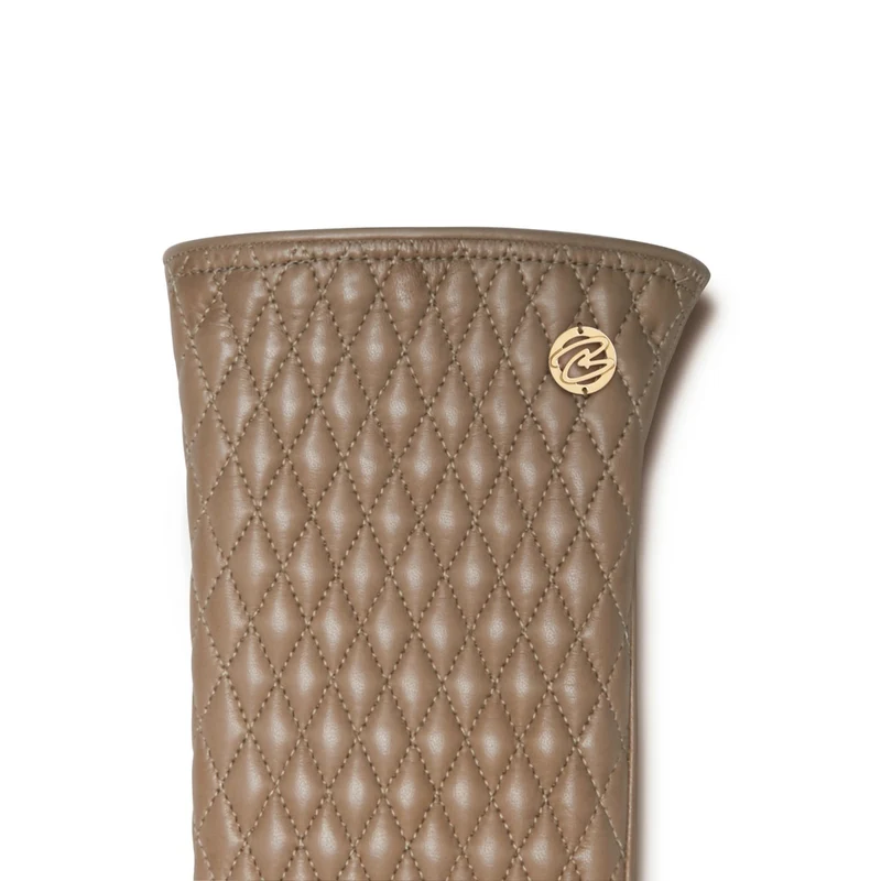 Isabel Bernard Honoré Rosette Taupe Ziegenfell Leder Handschuhe IB67002-378-7