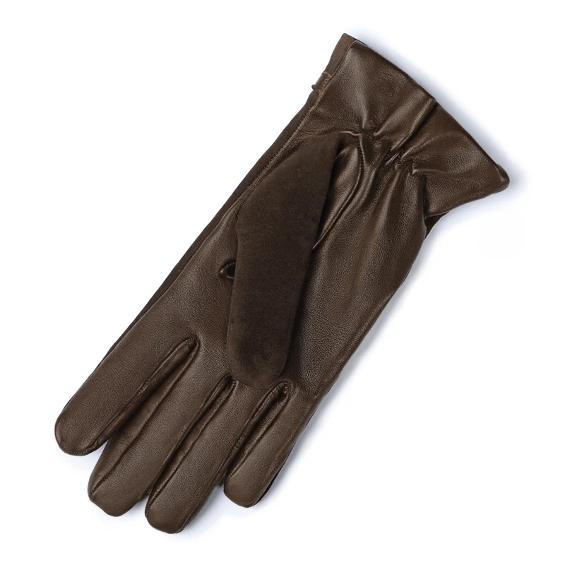 Isabel Bernard Honoré Marcelia dunkelbraune Wildlederhandschuhe aus Ziegenleder IB67001-131-6.5