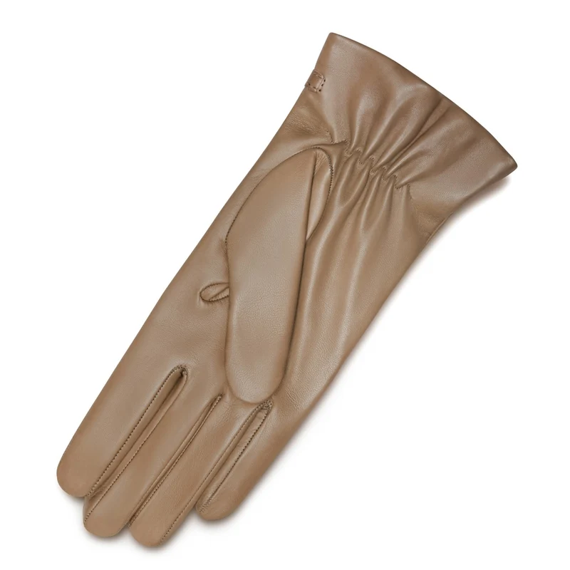 Isabel Bernard Honoré Marcelia Taupe Ziegenfell Leder Handschuhe IB67001-378-6.5