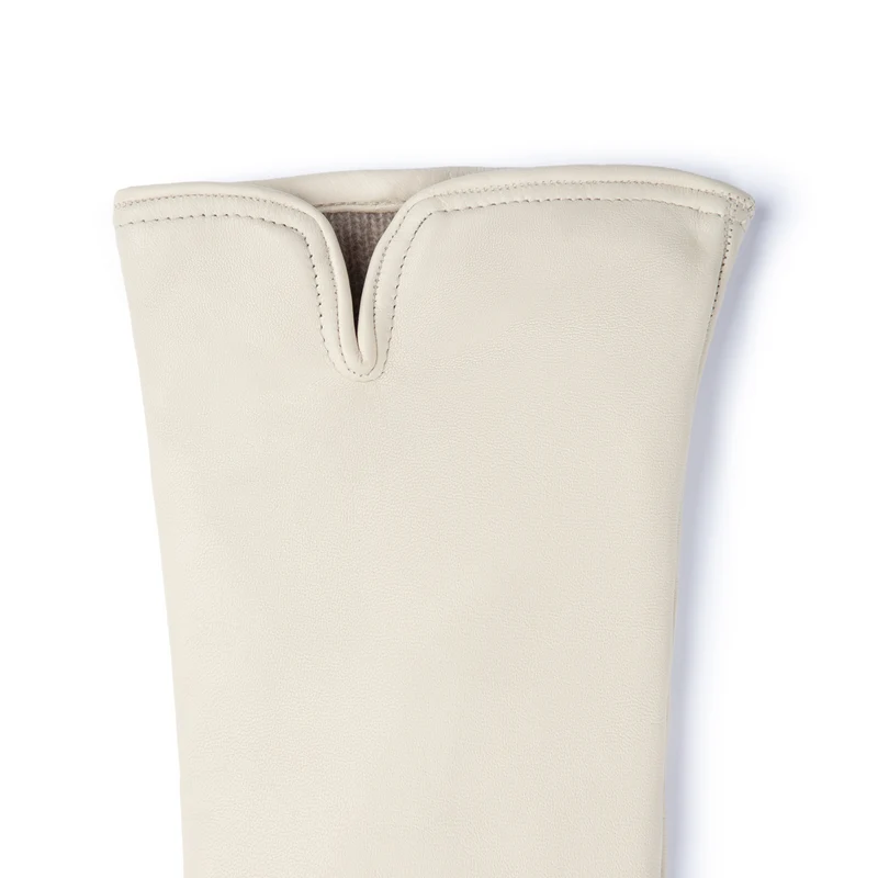 Isabel Bernard Honoré Sylvie cremefarbene Lederhandschuhe aus Ziegenleder IB67004-372-7