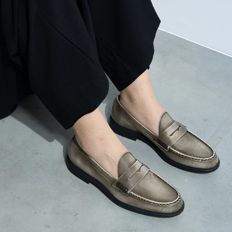 Isabel Bernard Vendôme Blandine cremefarbene Spazzolato-Leder Loafer IB51015-638-39