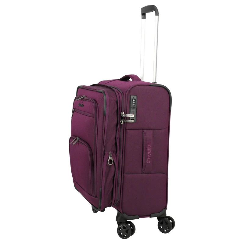 Travelite Cubis - 4-Rollen-Kabinentrolley 55 cm erw. (berry)