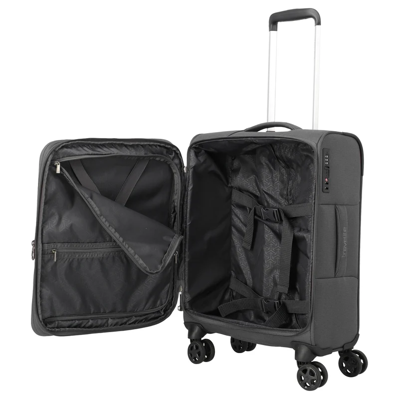Travelite Cubis - 4-Rollen-Kabinentrolley 55 cm erw. (anthracite)