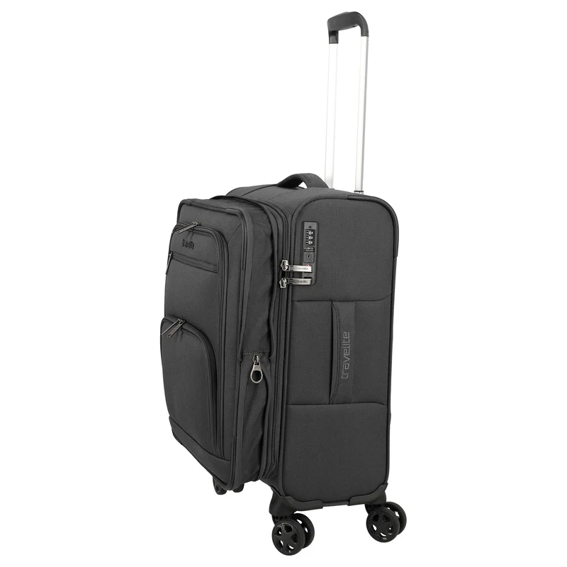 Travelite Cubis - 4-Rollen-Kabinentrolley 55 cm erw. (anthracite)