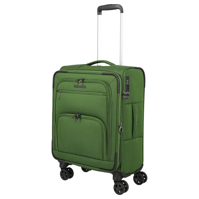 Travelite Cubis - 4-Rollen-Kabinentrolley 55 cm erw. (green)