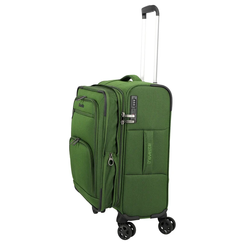 Travelite Cubis - 4-Rollen-Kabinentrolley 55 cm erw. (green)