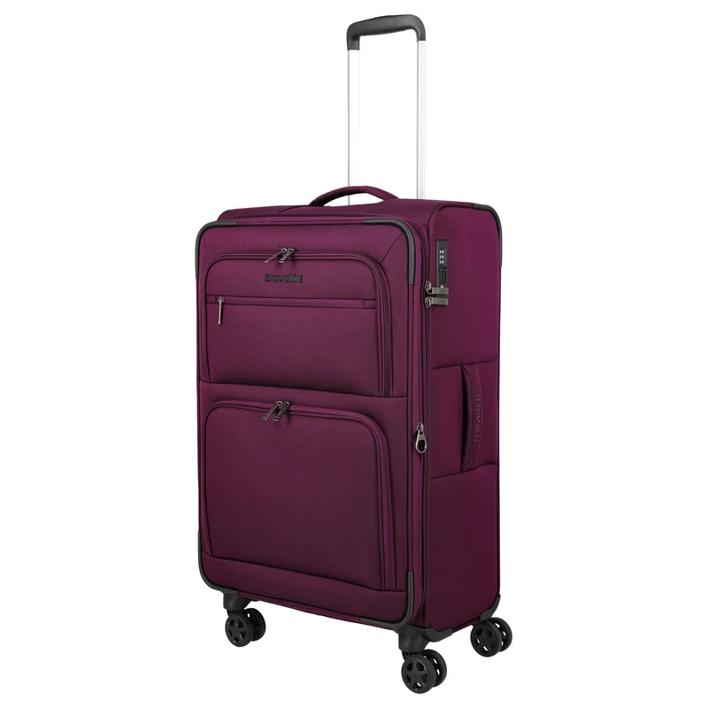 Travelite Cubis - 4-Rollen-Trolley 72 cm erw. (berry)
