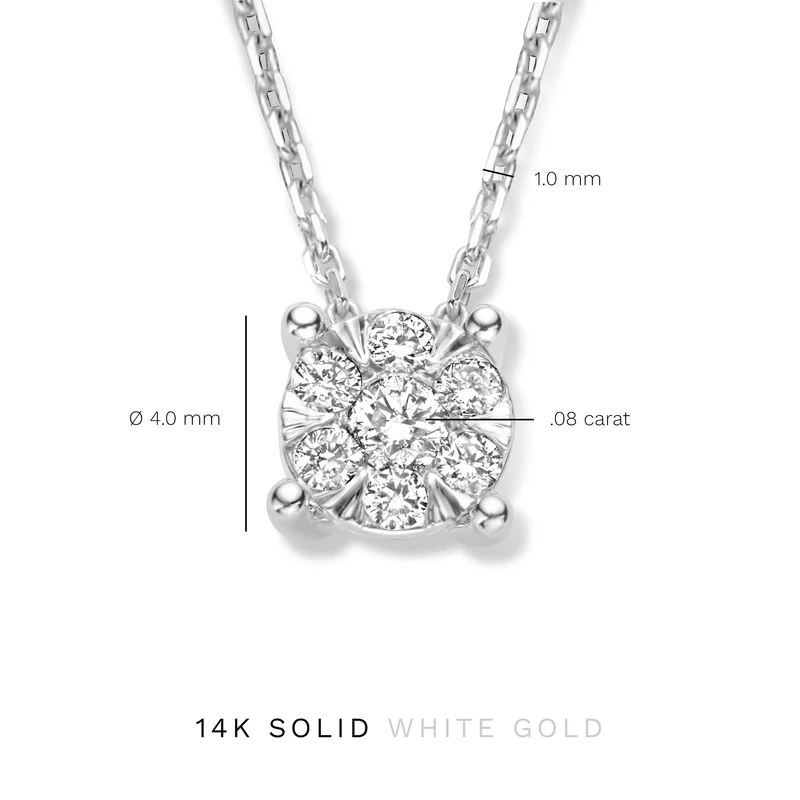 Isabel Bernard De la Paix Hanaé 14 Karat | Weißgold Halskette | Diamant 0.08 Karat | IBD350009