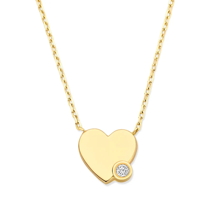 Isabel Bernard De la Paix Amore 14 Karat gold necklace with diamond 0.02 carat IBD350028
