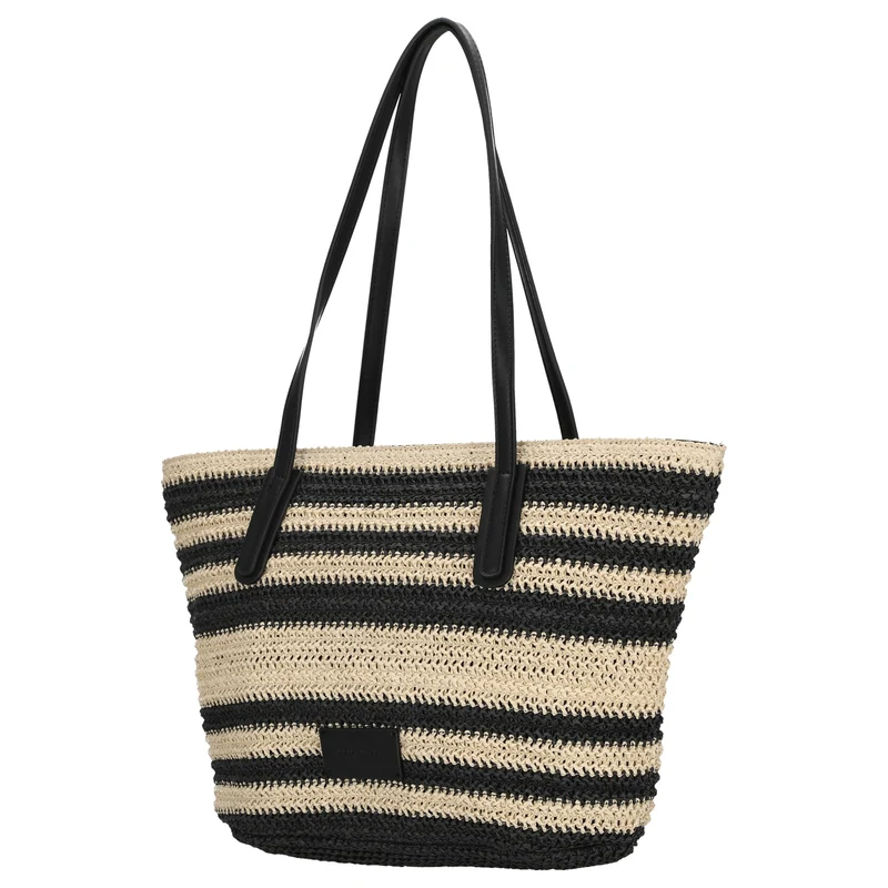Seidenfelt Savonlinna - Shopper 47 cm (natural straw with black stripes)