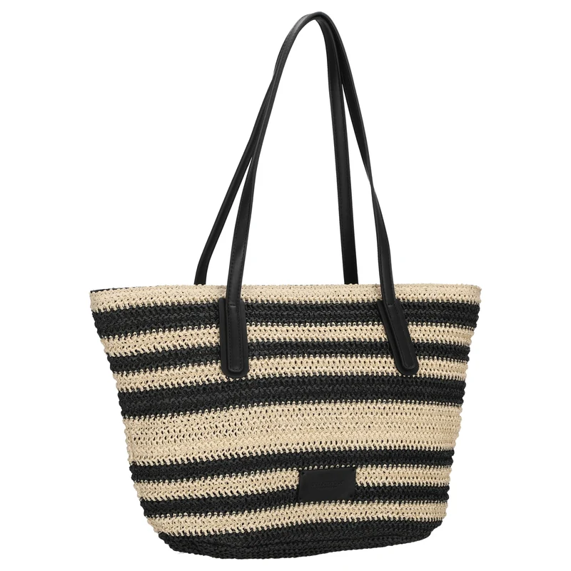 Seidenfelt Savonlinna - Shopper 47 cm (natural straw with black stripes)