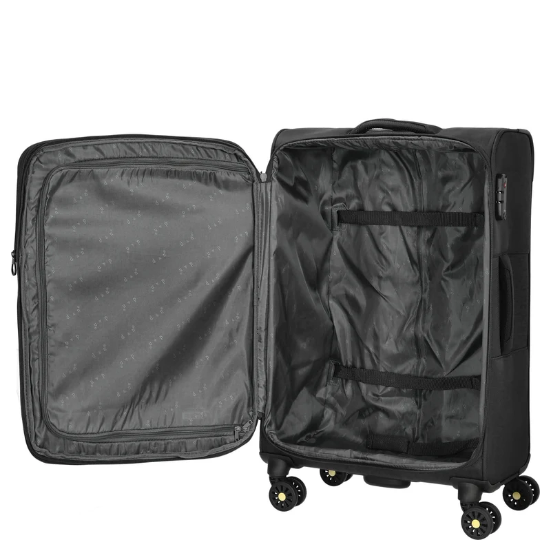 D&N Travel Line 9704 - 4-Rollen-Trolley M 68 cm erw. (black)