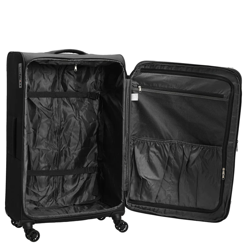 D&N Travel Line 9504 - 4-Rollen-Trolley L 76 cm erw. (black)