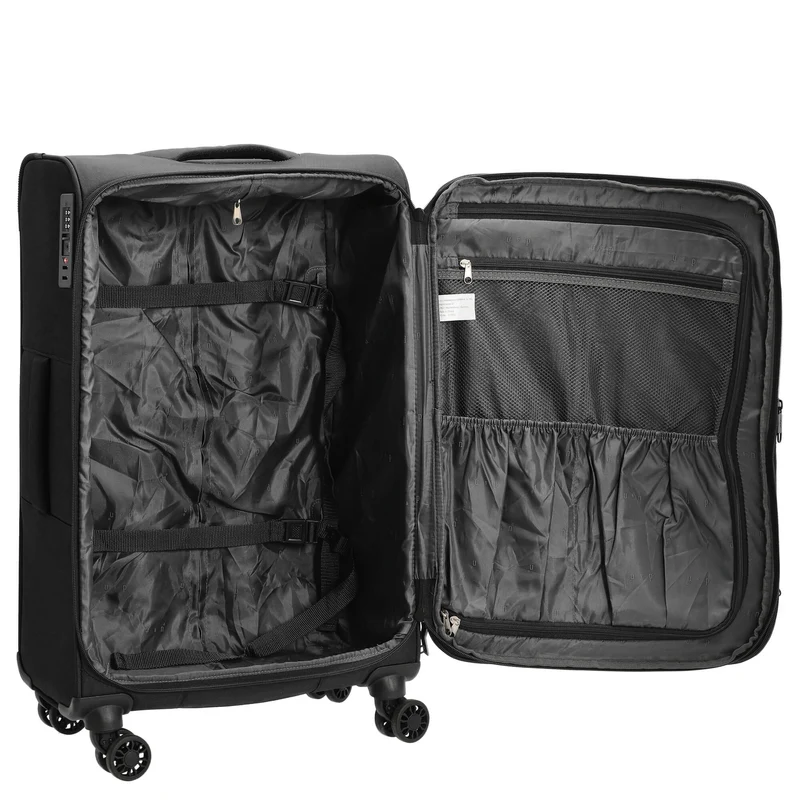 D&N Travel Line 9504 - 4-Rollen-Trolley M 67 cm erw. (black)