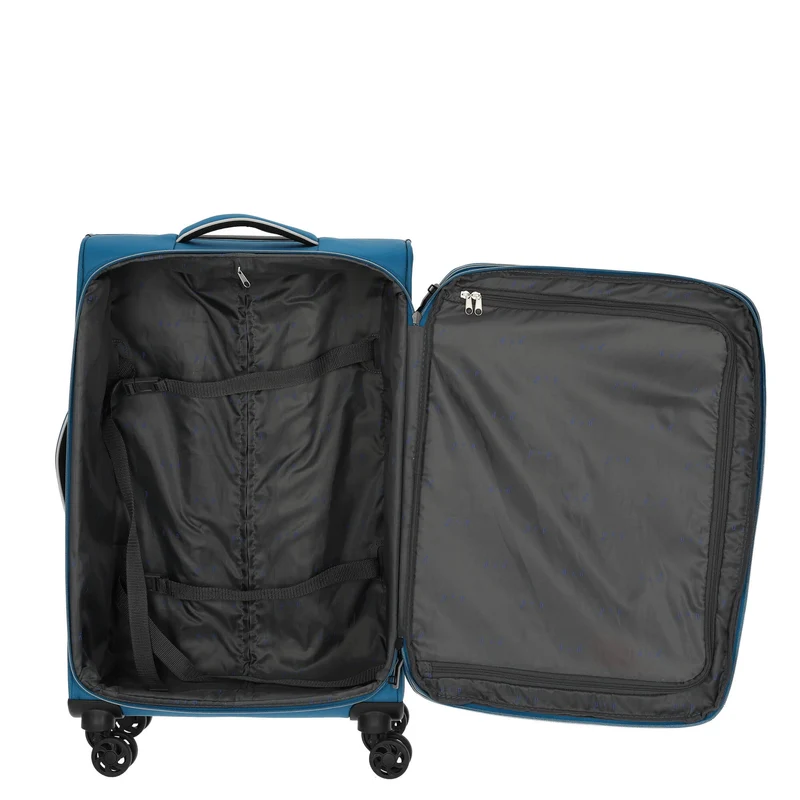 D&N Travel Line 9204 - 4-Rollen-Trolley M 66 cm erw. (blau)