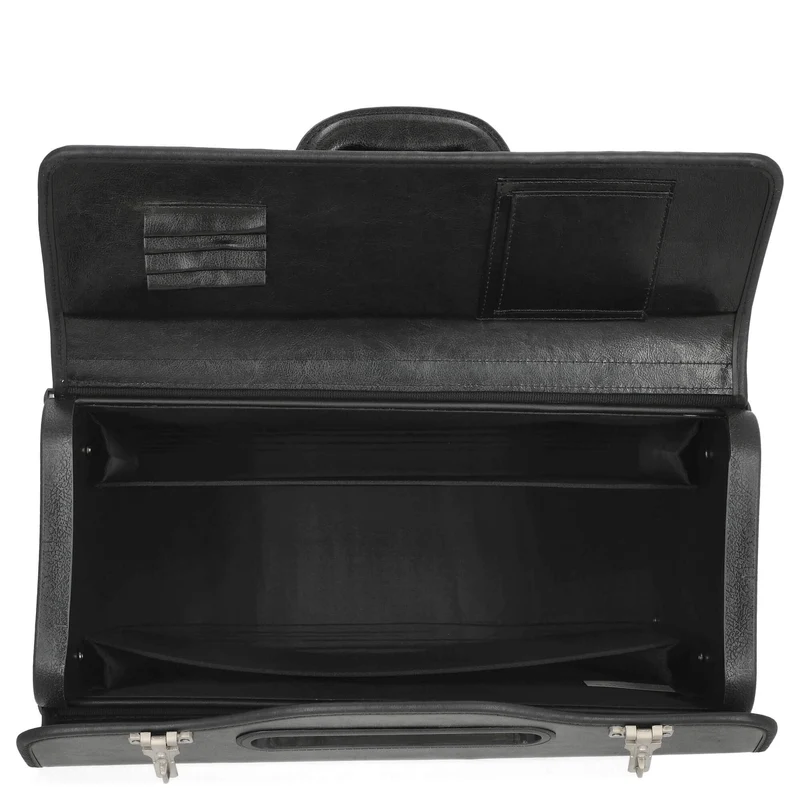 D&N Business - Pilotenkoffer 46 cm Leder (schwarz)