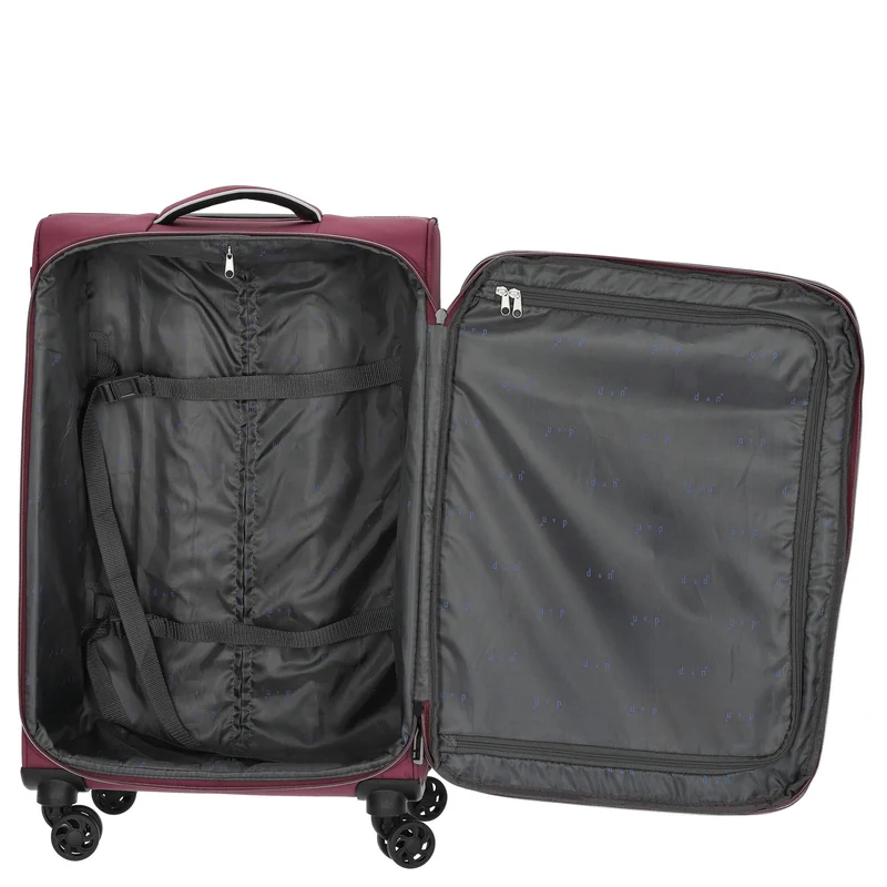 D&N Travel Line 9204 - 4-Rollen-Trolley M 66 cm erw. (purple)