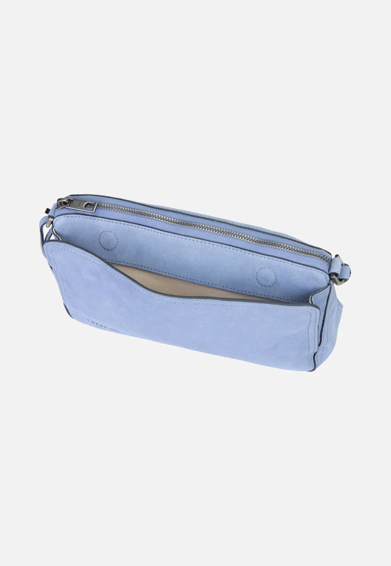Clarice II Crossbody M Hydro Suede Flower Blue - Crossbody Bag