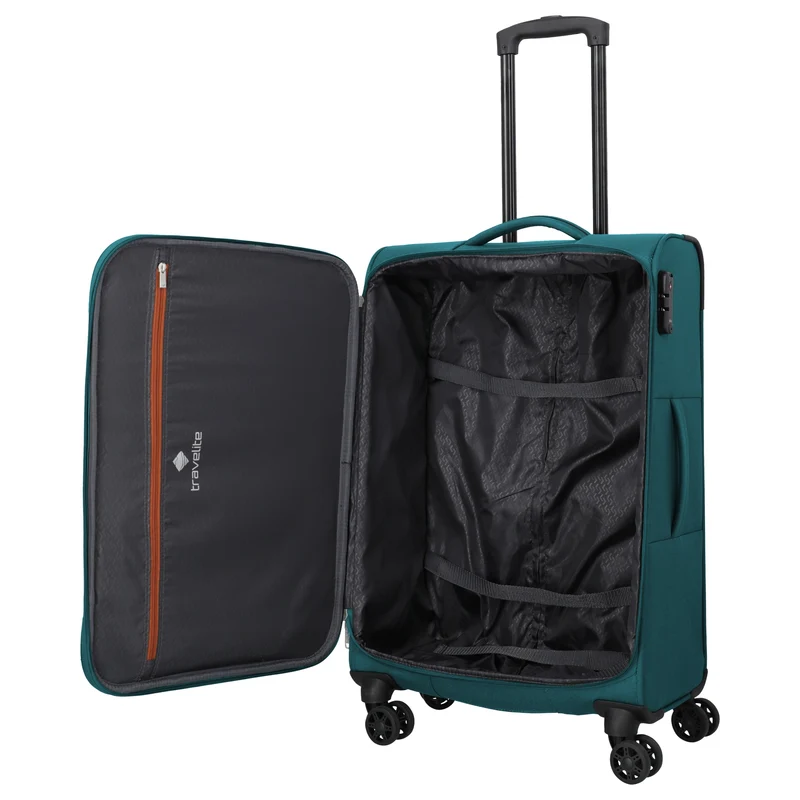 Travelite Priego - 4-Rollen-Trolley M 66 cm (petrol)