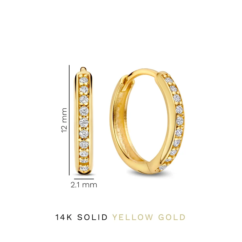 Isabel Bernard Cadeau d'Isabel 14 Karat Gold Ohrring-Set mit Zirkonia IB90188