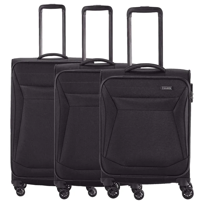 Travelite Chios - 4-Rollen-Trolley Set 3tlg. (schwarz)