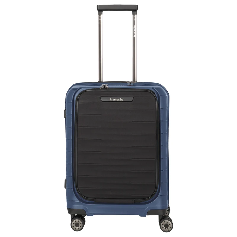 Travelite Mooby - 4-Rollen-Kabinentrolley mit Vortasche S 55 cm (marine)