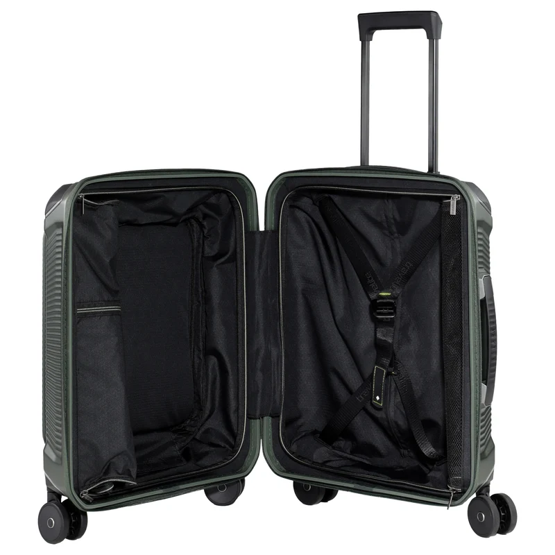 Travelite Millennium - 4-Rollen-Kabinentrolley mit Vortasche S 55 cm (pine green)