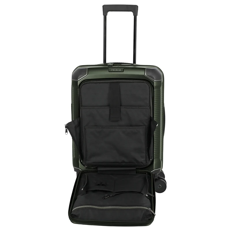 Travelite Millennium - 4-Rollen-Kabinentrolley mit Vortasche S 55 cm (pine green)