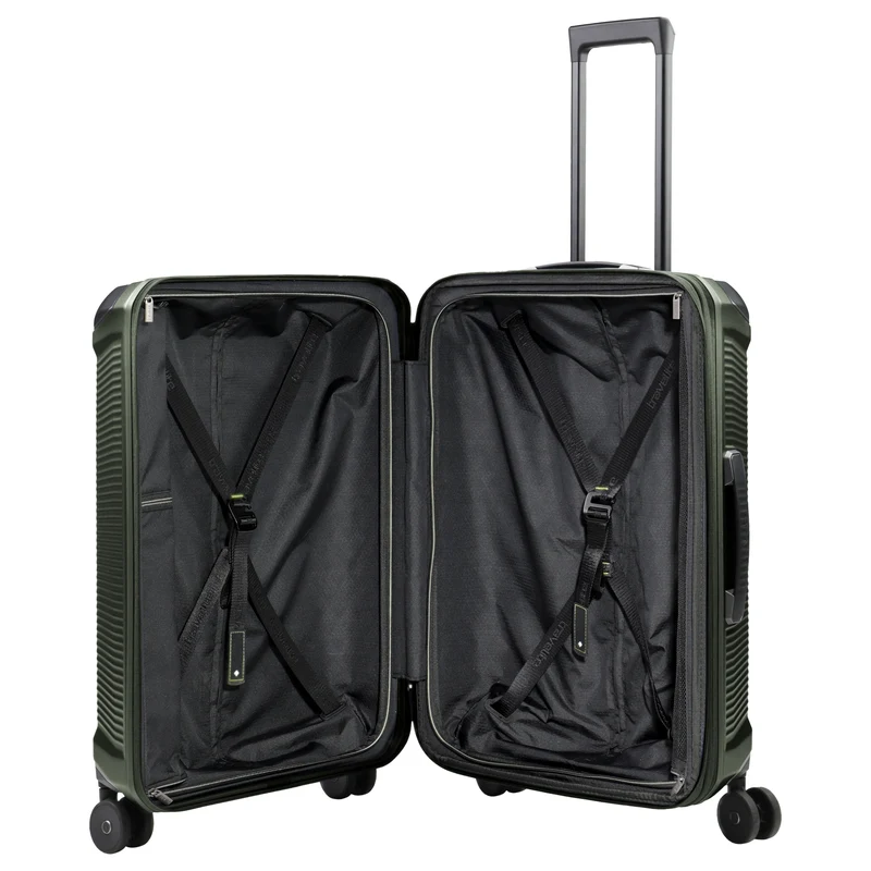 Travelite Millennium - 4-Rollen-Trolley M 67 cm erw. (pine green)