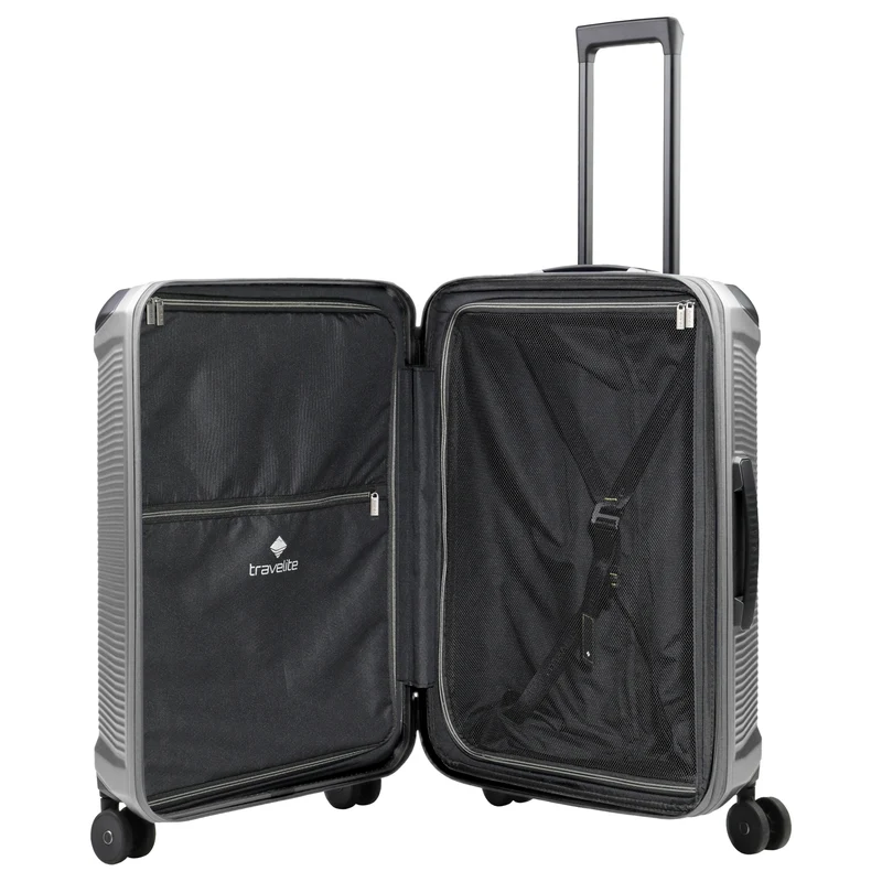 Travelite Millennium - 4-Rollen-Trolley M 67 cm erw. (silver)