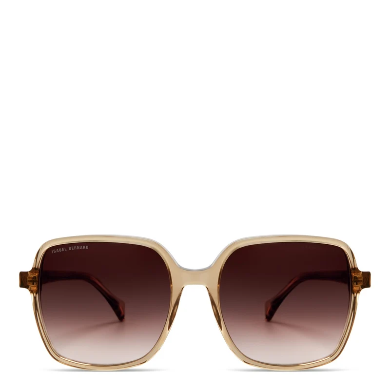 Isabel Bernard La Villette Rene Transparent Beige Quadratisch Sonnenbrille IB400000-02-14