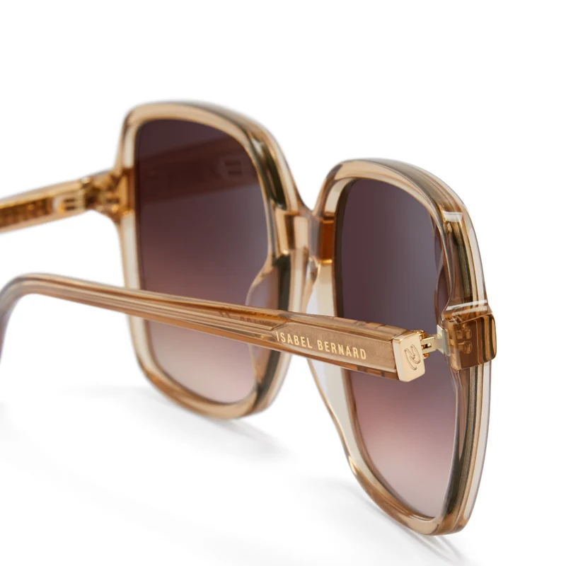 Isabel Bernard La Villette Rene Transparent Beige Quadratisch Sonnenbrille IB400000-02-14