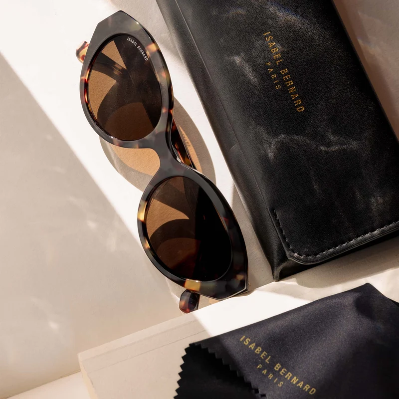 Isabel Bernard La Villette Rosaire Braun Tortoise Oval Sonnenbrille IB400002-14-14