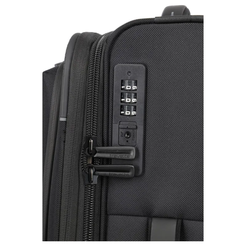 Travelite Crosslite - 2-Rollen-Kabinentrolley S 54 cm erw. (black)