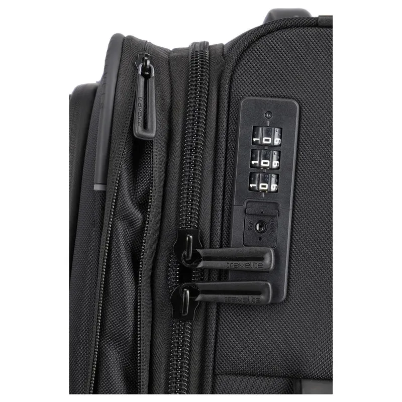 Travelite Crosslite - 2-Rollen-Kabinentrolley S 54 cm erw. (black)