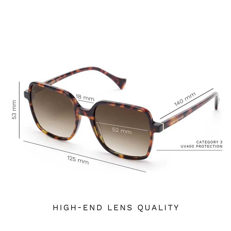 Isabel Bernard La Villette Rene Braun Tortoise Quadratisch Sonnenbrille IB400000-14-14