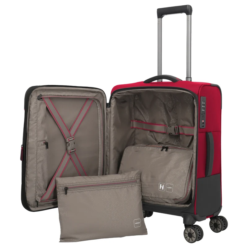 Travelite Crosslite - 4-Rollen-Kabinentrolley S 55 cm erw. (red)