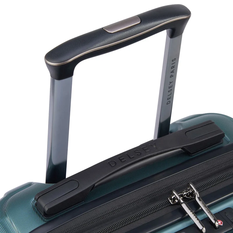 Delsey Paris Shadow 5.0 - 4-Rollen-Kabinentrolley mit Vordertasche S 55 cm erw. USB (grün)