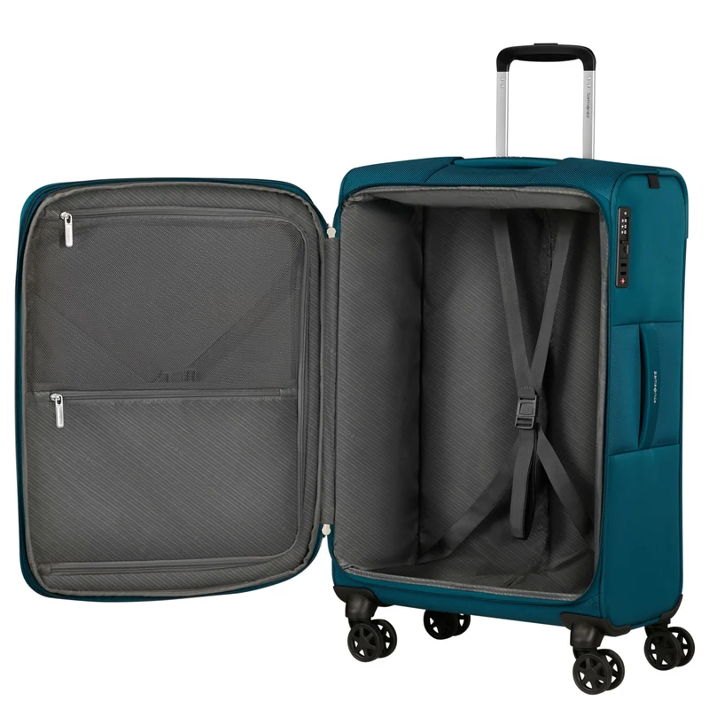 Samsonite Base Breeze - 4-Rollen Trolley 67 cm erw. (petrol blue)