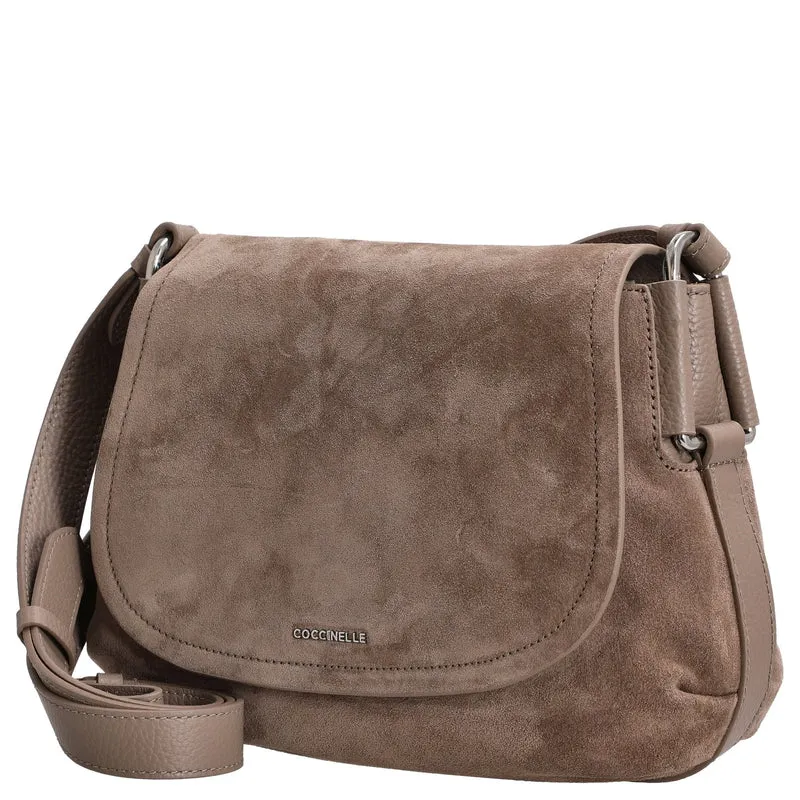 Coccinelle Rebekka Suede - Umhängetasche 27 cm (warm taupe)