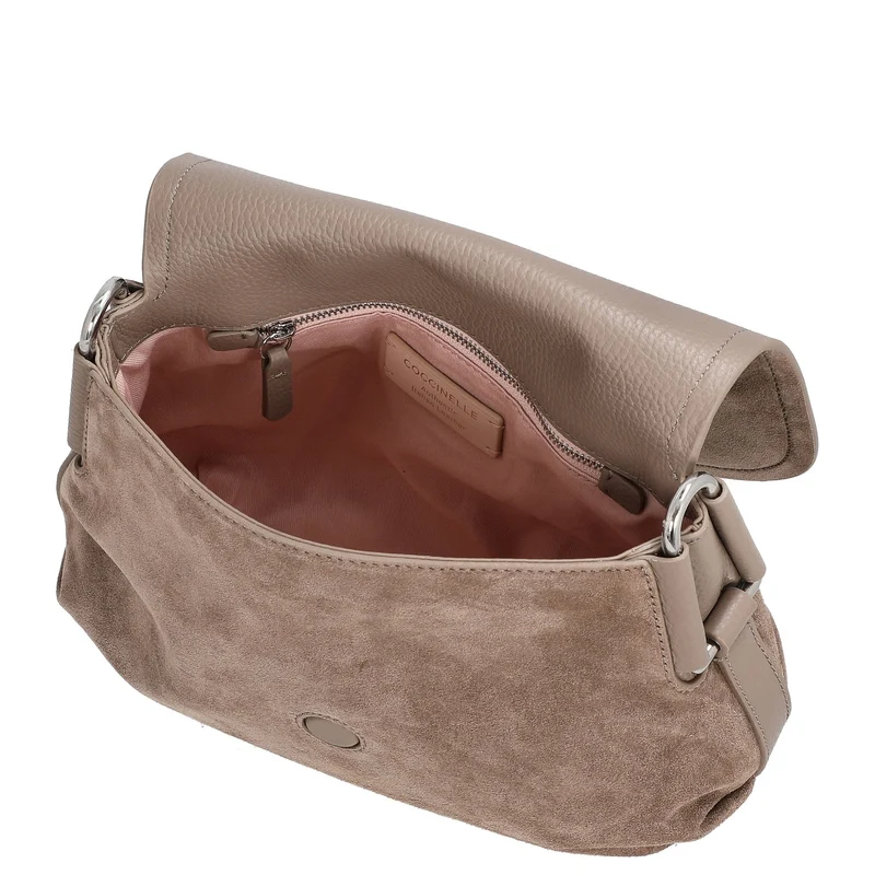 Coccinelle Rebekka Suede - Umhängetasche 27 cm (warm taupe)