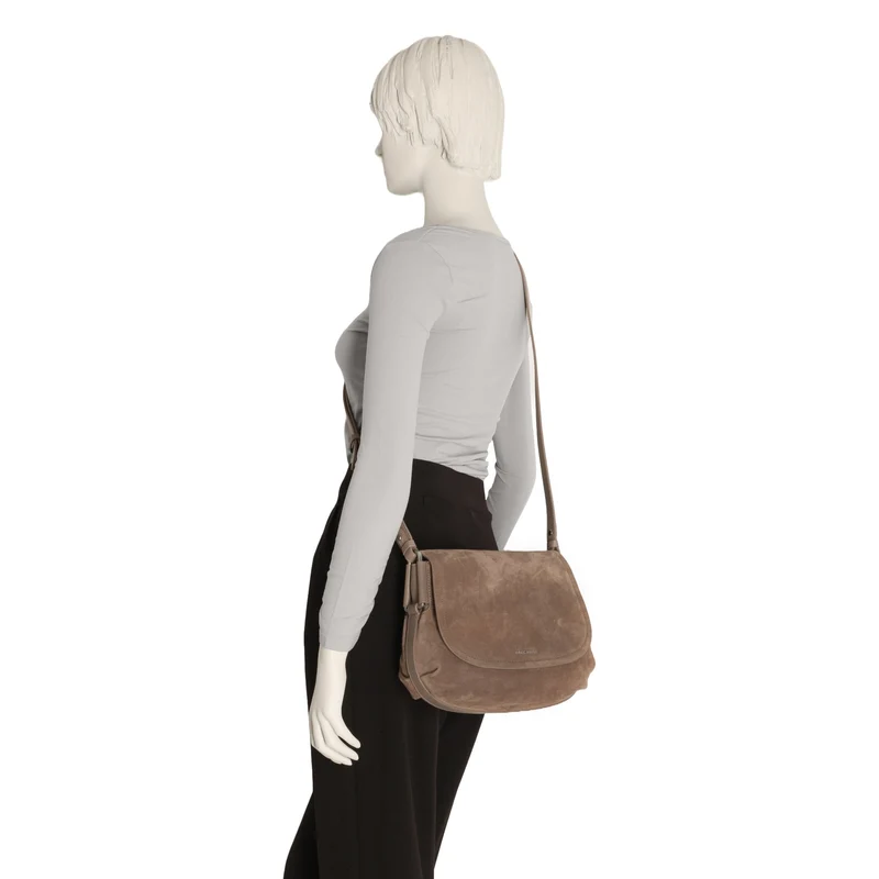Coccinelle Rebekka Suede - Umhängetasche 27 cm (warm taupe)