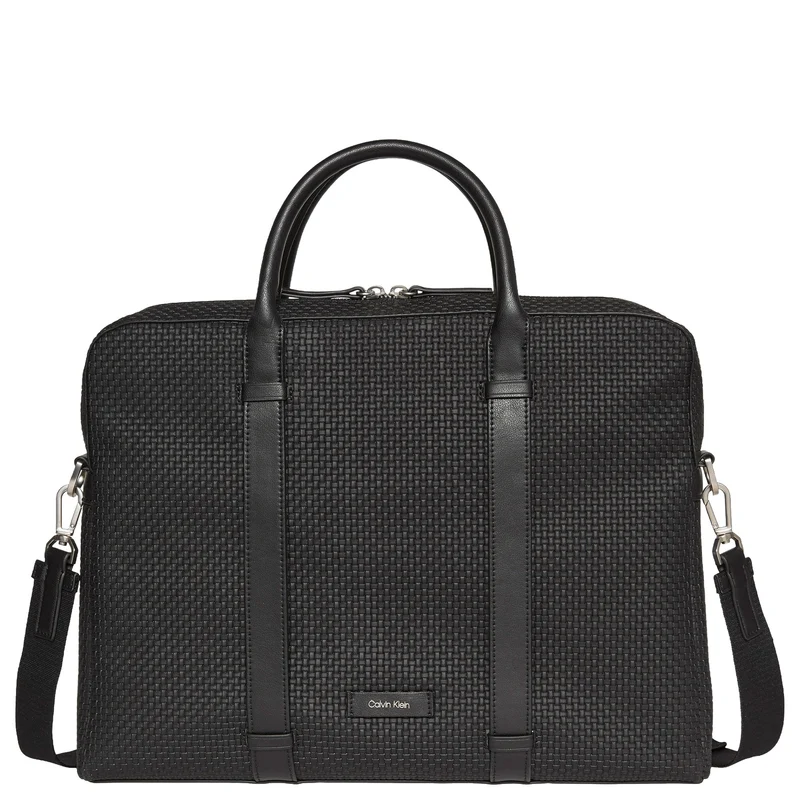 Calvin Klein Embossed Woven - Aktentasche 37.5 cm (black)