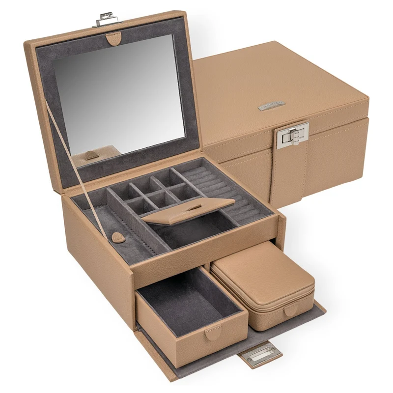 Windrose Marvella - Schmuckkoffer mit Reiseetui 21.5 cm (camel)