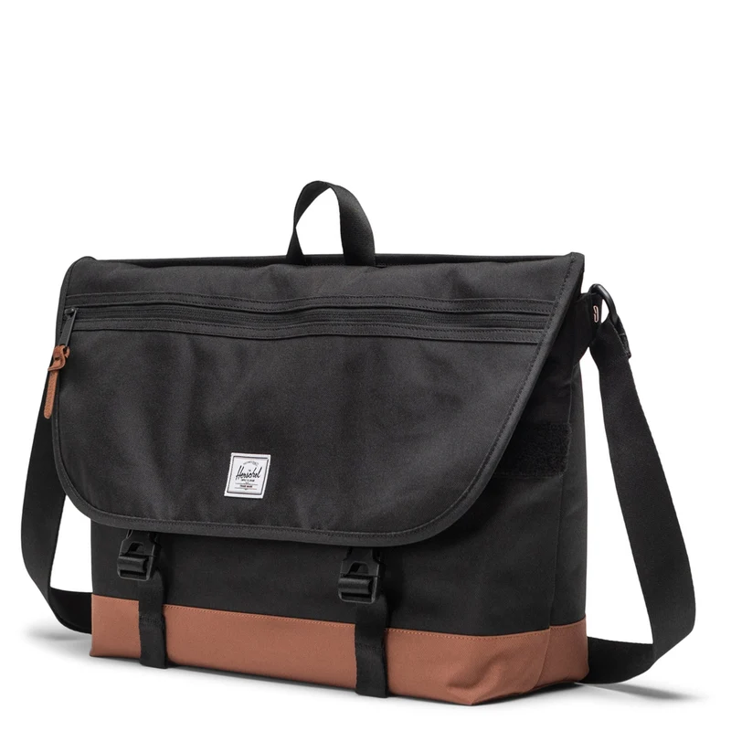 Herschel Cove Messenger - Umhängetasche 16" 50 cm (black/saddle brown)
