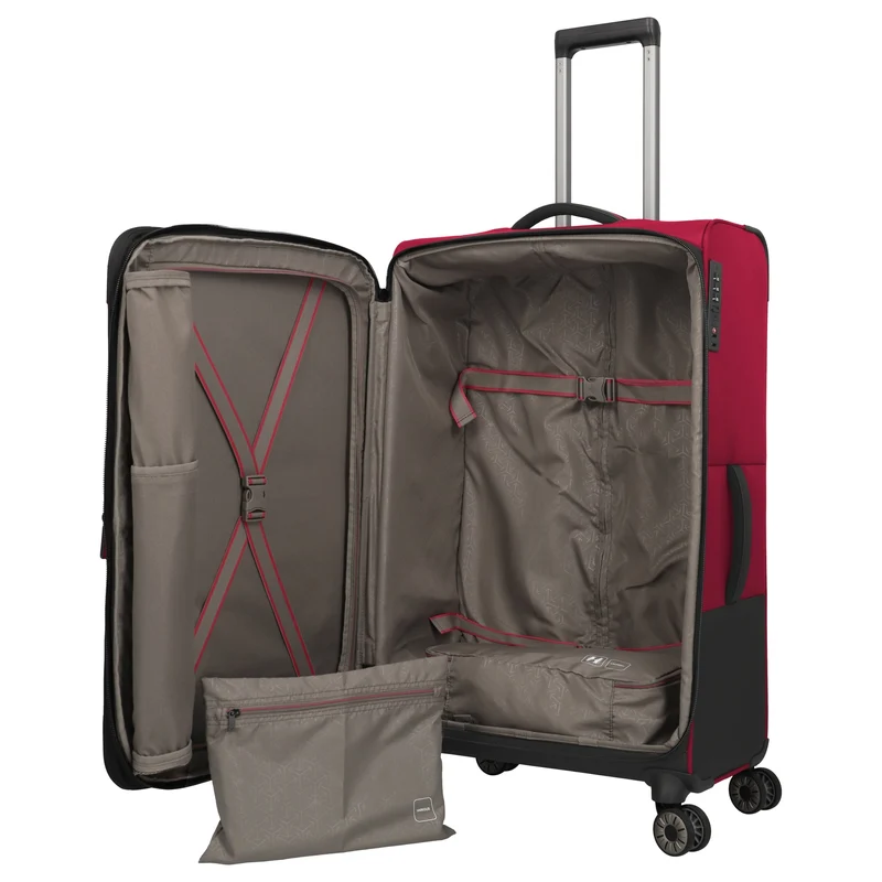 Travelite Crosslite - 4-Rollen-Trolley L 77 cm erw. (red)