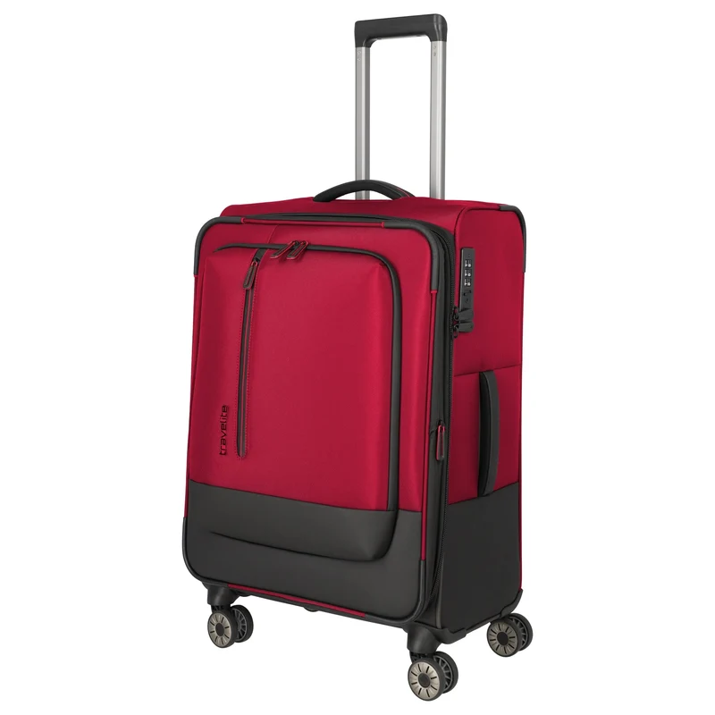Travelite Crosslite - 4-Rollen-Trolley M 66 cm erw. (red)