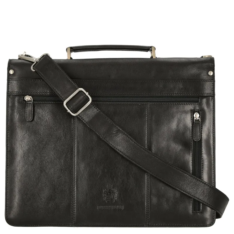 Leonhard Heyden Tradition - Aktentasche 1 Fach Leder 15" 38 cm (schwarz)
